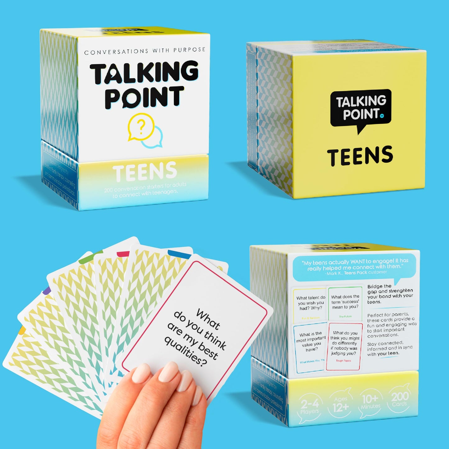 Conversation Cards for Teens, Deep Questions to Build Trust, Self-Expression & Stronger Relationships (200 Cards)