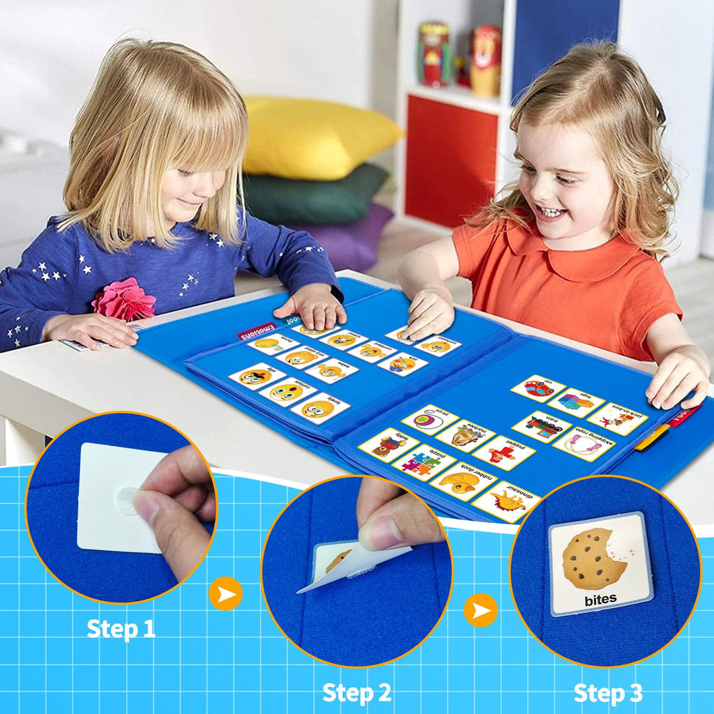Visual Communication Board for Kids, Nonverbal Speech Therapy & Autism Learning Cue Cards
