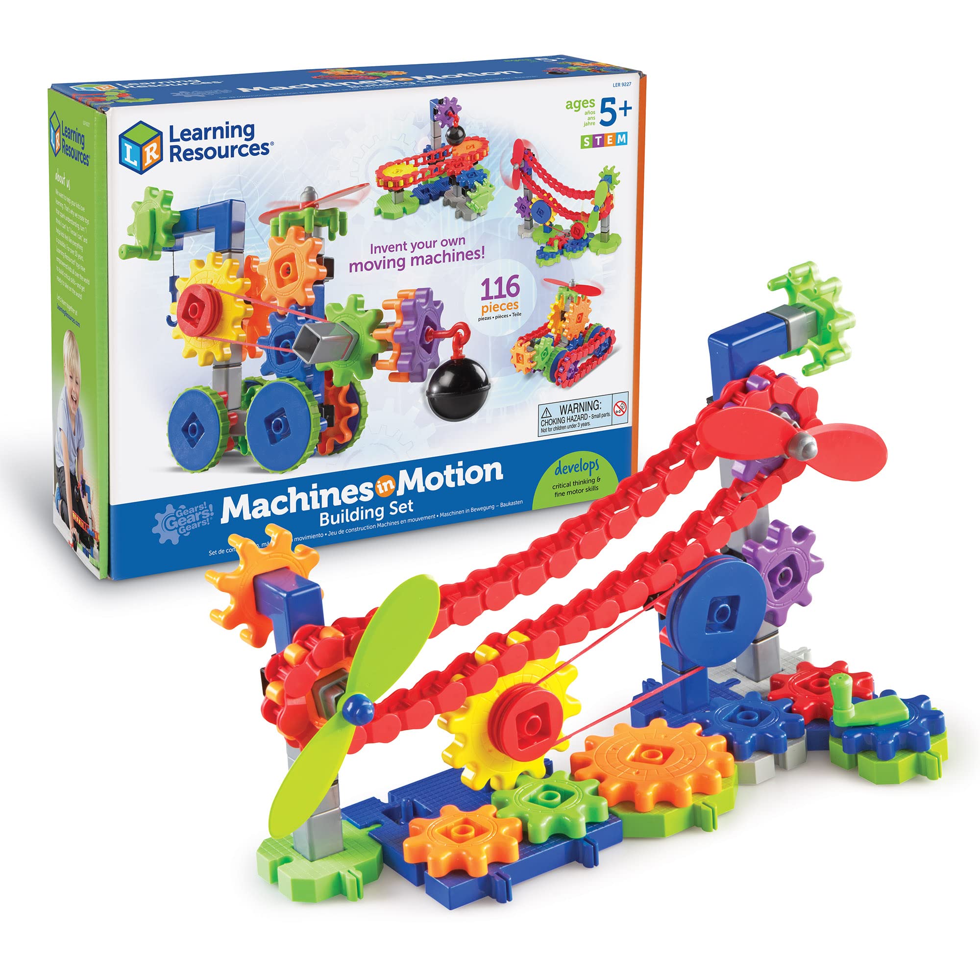 Gears! Gears! Gears! Machines in Motion STEM Building Set for Kids, Hands-On Engineering Construction Toy