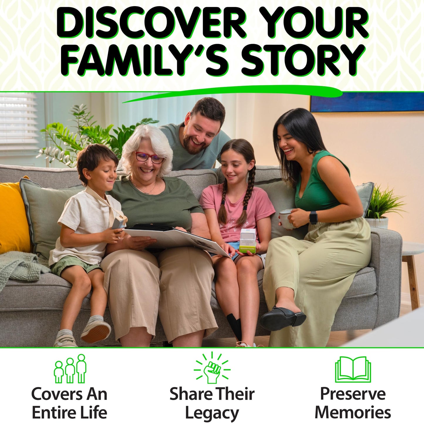 Conversation Cards for Grandparents & Family, Life Story & Memory Sharing Questions, Family Storytelling Card Game for Meaningful Connection & Legacy Building