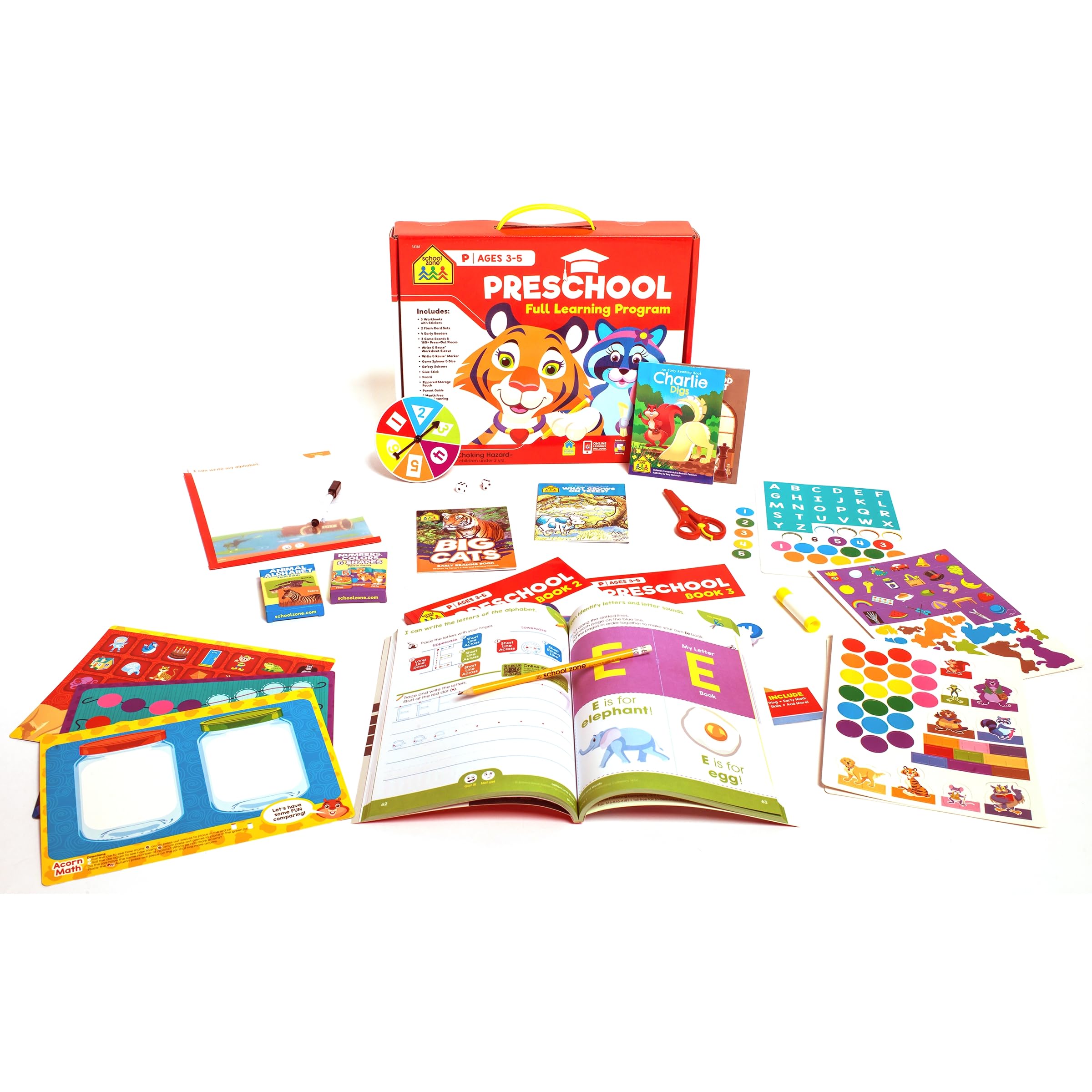 Preschool Learning Kit, Flash Cards & Workbooks Set for Reading, Writing & Math Skills (Ages 3+)