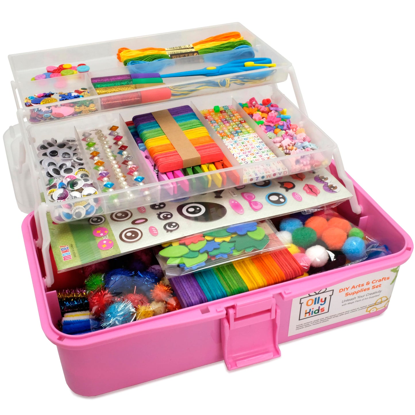 Kids Arts & Crafts Supplies Kit, 1000+ Pieces Creative DIY Art Set with Storage for Painting, Crafting & Learning Activities