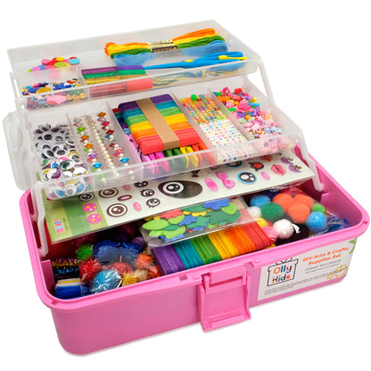Kids Arts & Crafts Supplies Kit, 1000+ Pieces Creative DIY Art Set with Storage for Painting, Crafting & Learning Activities