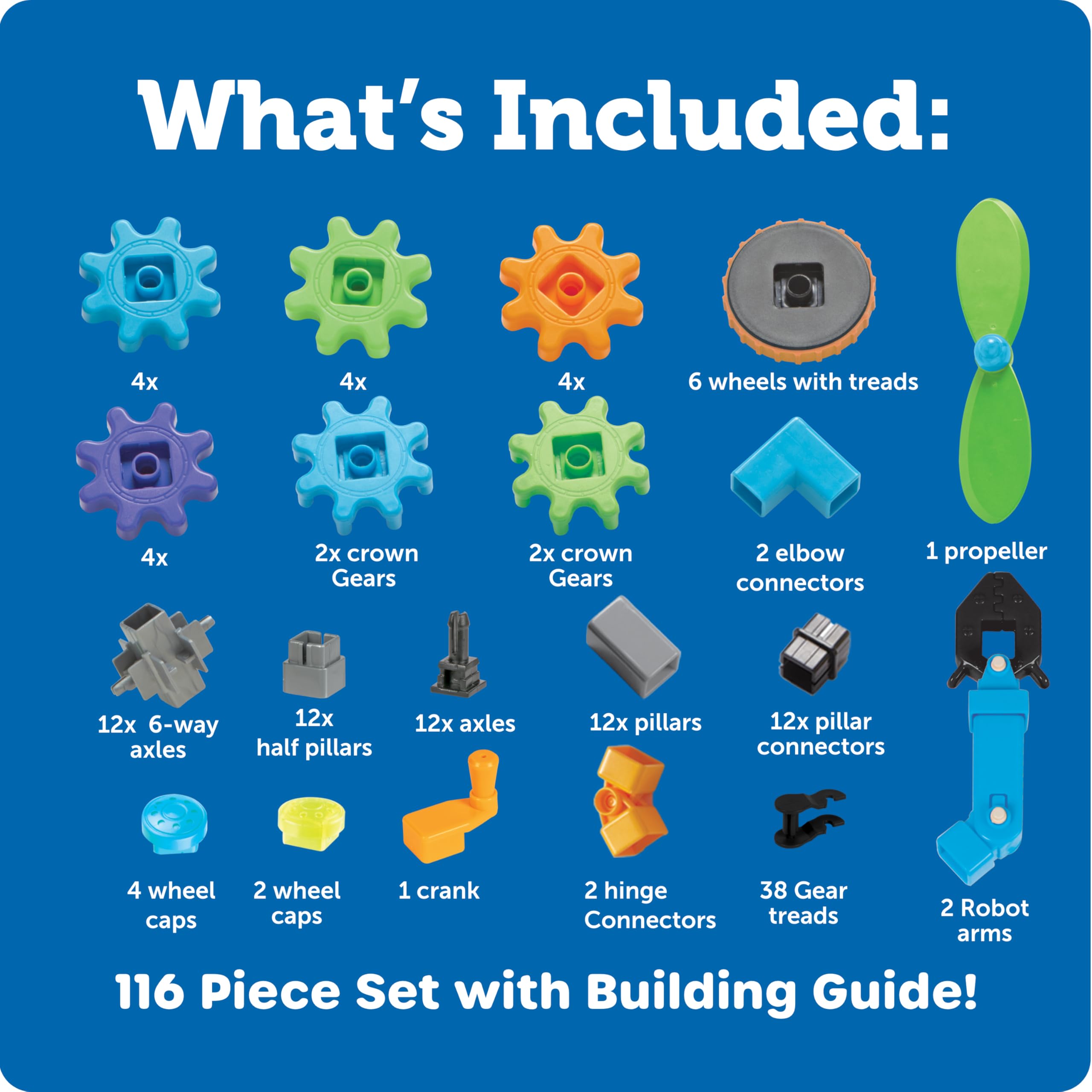 Learning Resources Gears! Robots in Motion, STEM Engineering Toy for Kids, Ages 5+