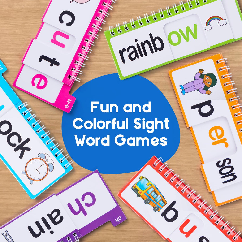 Phonics Word Family Flip Book, Learn to Read Flash Cards for Kids Ages 4–8