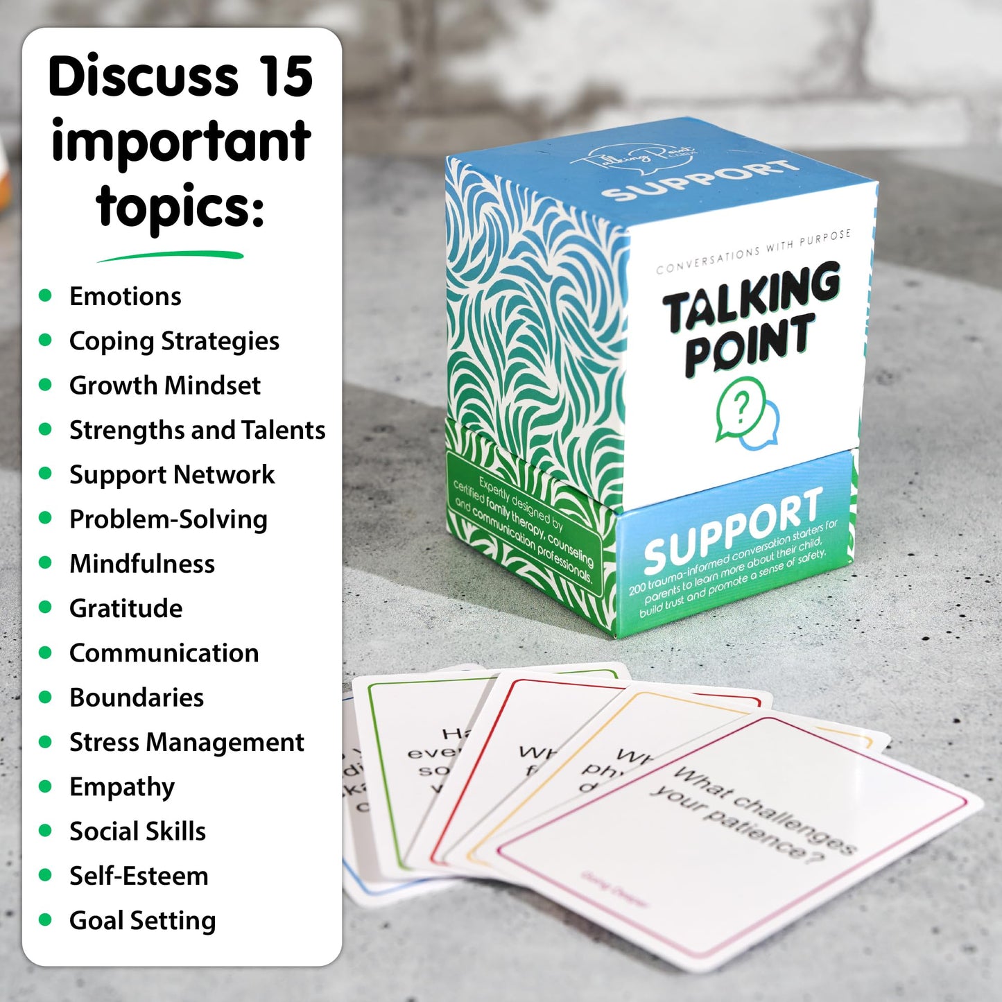 200 Conversation Starter Cards for Therapy, Counseling & Family Connection