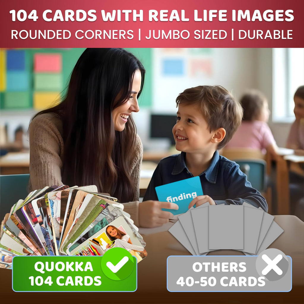 Flash Cards for Speech Development, Vocabulary Learning Set for Kids, Teachers & Parents