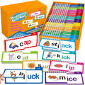 Phonics Flash Cards Word Family Build Book,Learn to Read 30 Read and Rhyme Flip Books,Sight Words Flash Cards Kindergarten Phonics Flip Books for Kids Classroom Homeschool Preschool Learning Activity