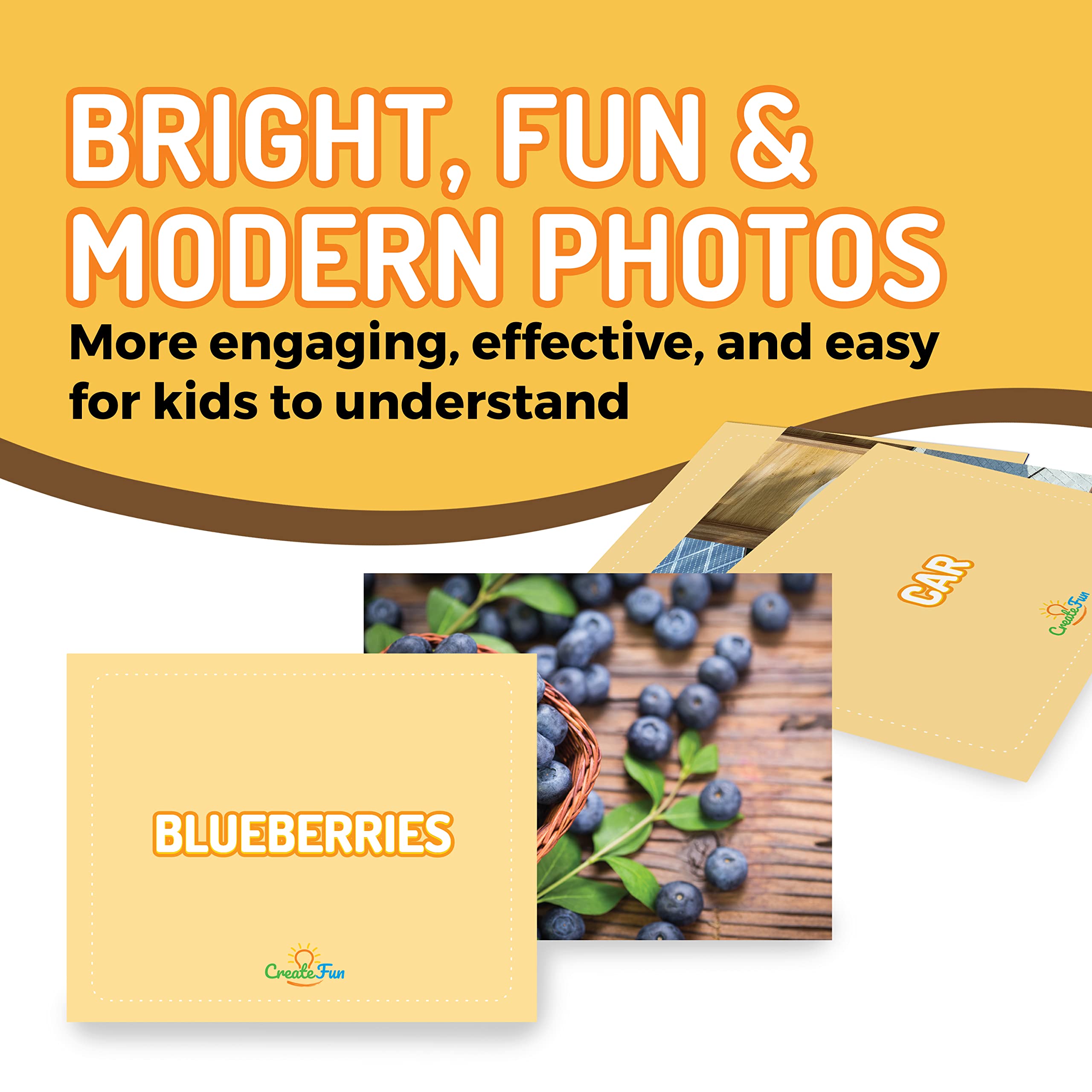 Noun Vocabulary Flash Cards for Kids, ESL Speech Therapy & Preschool Learning Set (300 Photo Cards)