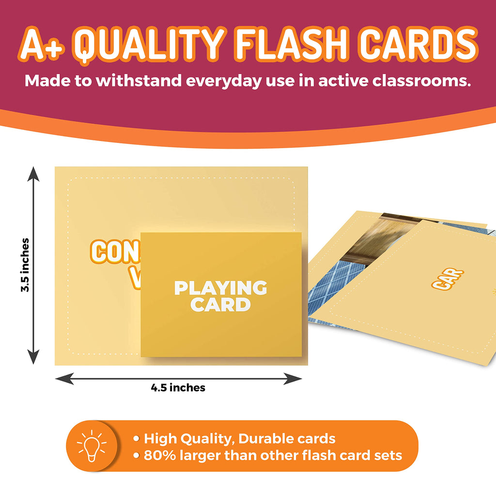Flash Cards for Vocabulary Building, 6-Pack Educational Photo Learning Set for Kids & Speech Therapy (300 Cards)