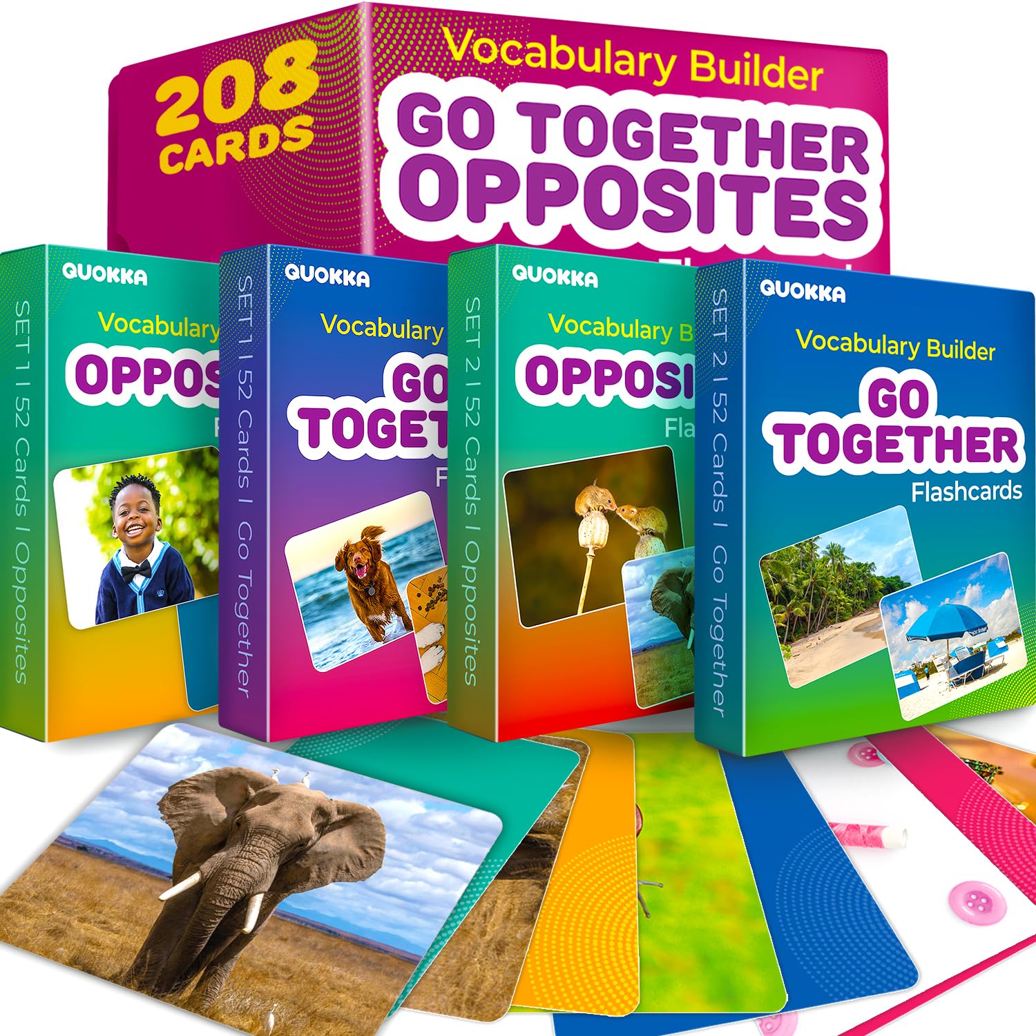 Flash Cards for Speech Development, Vocabulary Learning Set for Kids, Teachers & Parents