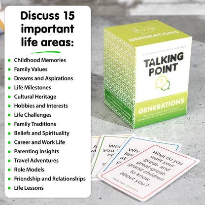 Conversation Cards for Grandparents & Family, Life Story & Memory Sharing Questions, Family Storytelling Card Game for Meaningful Connection & Legacy Building