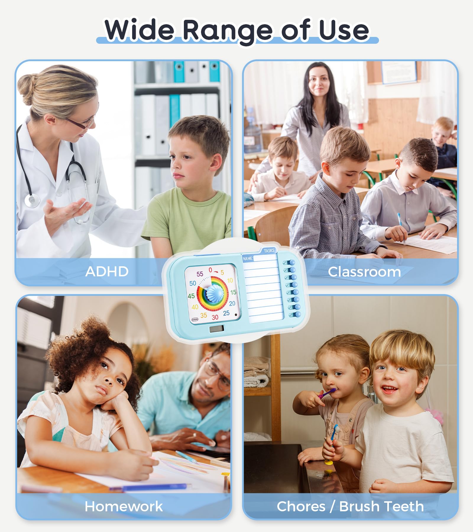 3-in-1 Visual ADHD Timer with Task Board & Chore Planner for All Ages