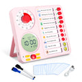 3-in-1 Visual Timer Task Timer with Chore Chart Board, ADHD Tool for Kids Adults Visual Schedule for Kids with Autism, Daily Checklist for Home, School, Classroom, Desk, Chore Chart