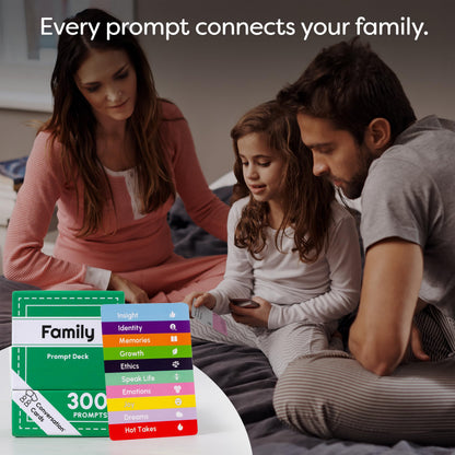 Conversation Starter Cards, Deep Connection & Open-Ended Questions for Families, Friends & Kids (150 Cards, 300 Prompts)