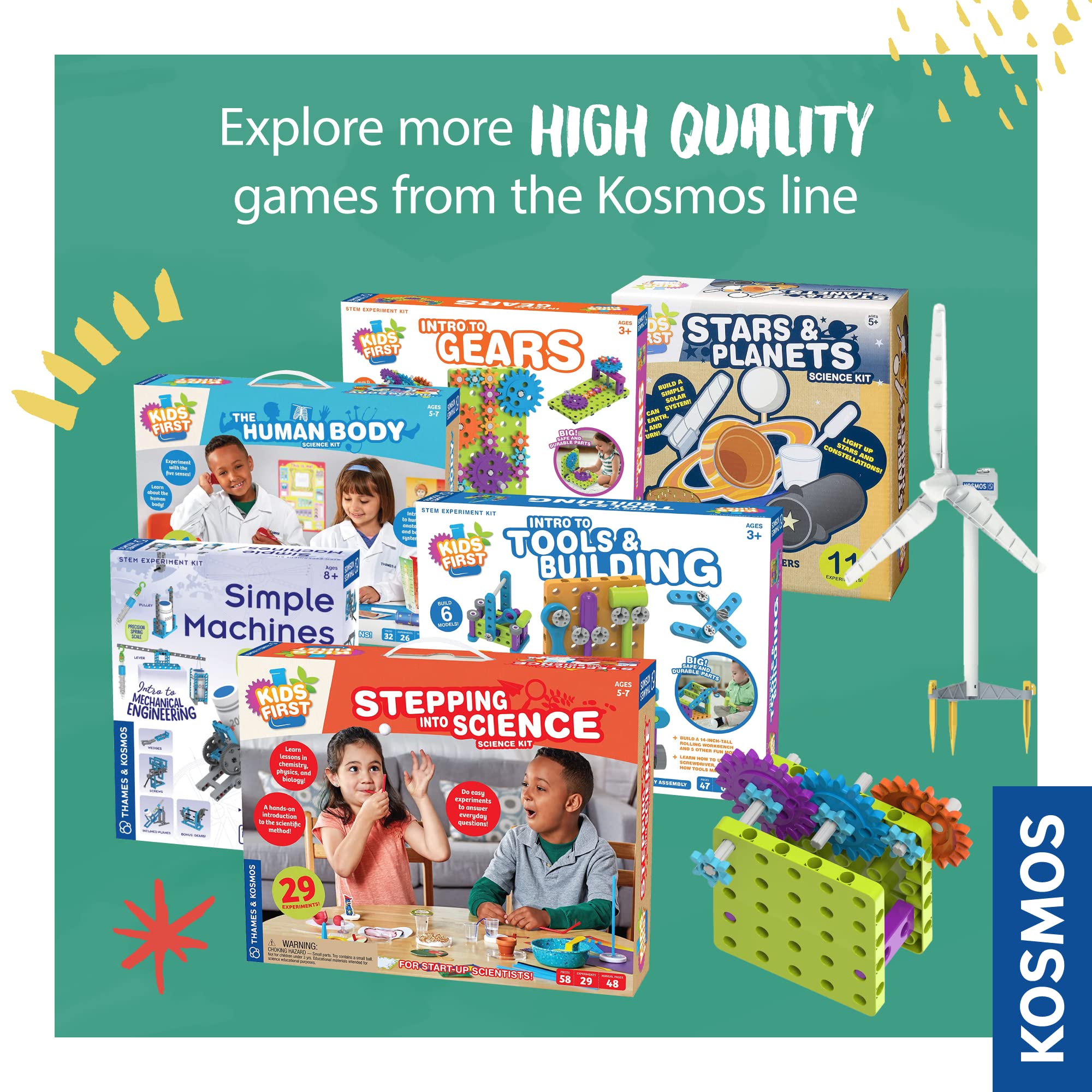 Kids First Gears STEM Building Kit, Mechanical Engineering Toy for Ages 3+