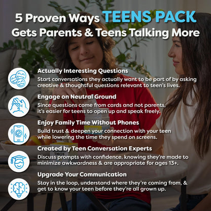 Conversation Cards for Teens, Deep Questions to Build Trust, Self-Expression & Stronger Relationships (200 Cards)