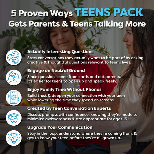 200 Conversation Cards for Teens - Deep Questions to Build Trust, Spark Self-Expression & Strengthen Bonds | for Parents, School Counselors, Therapists & Teachers