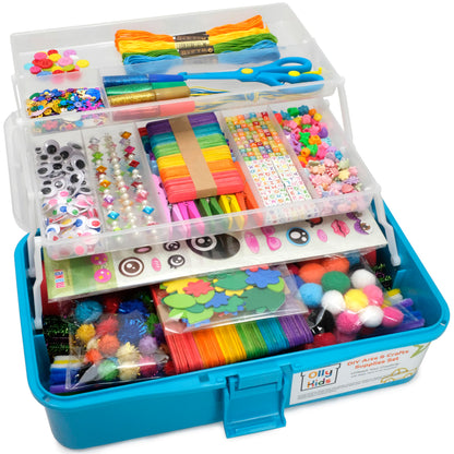 Kids Arts & Crafts Supplies Kit, 1000+ Pieces Creative DIY Art Set with Storage for Painting, Crafting & Learning Activities