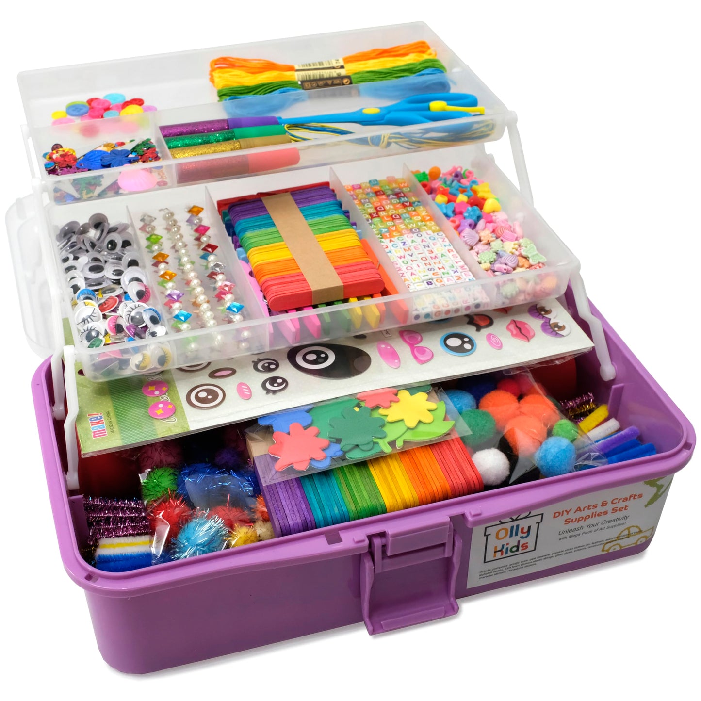 Kids Arts & Crafts Supplies Kit, 1000+ Pieces Creative DIY Art Set with Storage for Painting, Crafting & Learning Activities