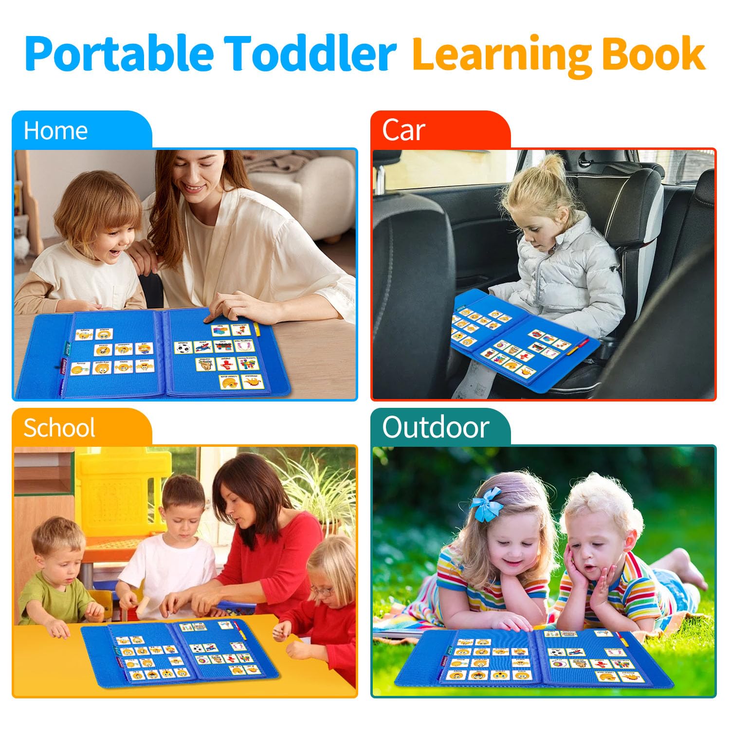 Visual Communication Board for Kids, Nonverbal Speech Therapy & Autism Learning Cue Cards