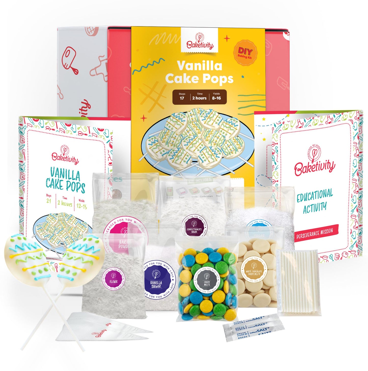 BAKETIVITY Kids Baking DIY Activity Kit - Bake Delicious Vanilla Cake Pops
