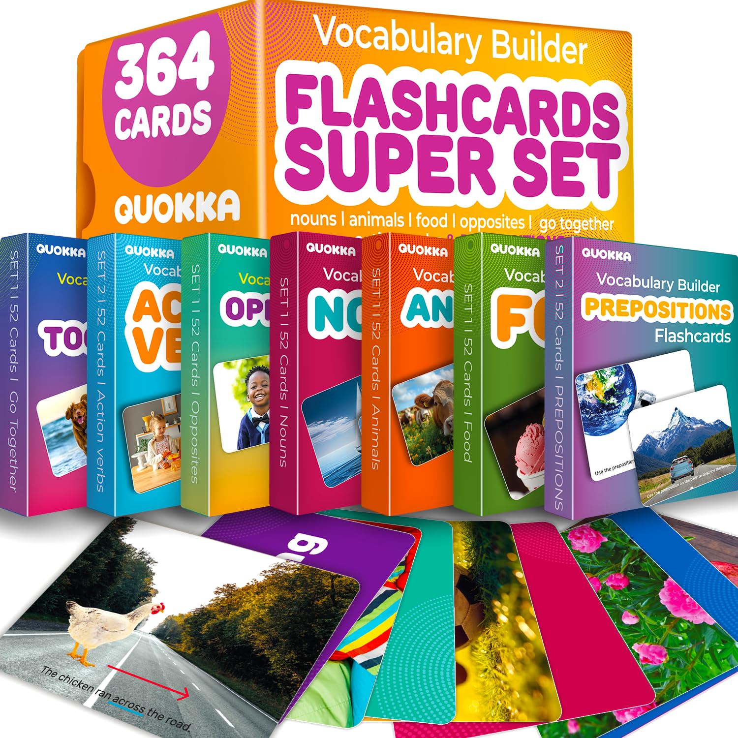 Flash Cards for Speech Development, Vocabulary Learning Set for Kids, Teachers & Parents