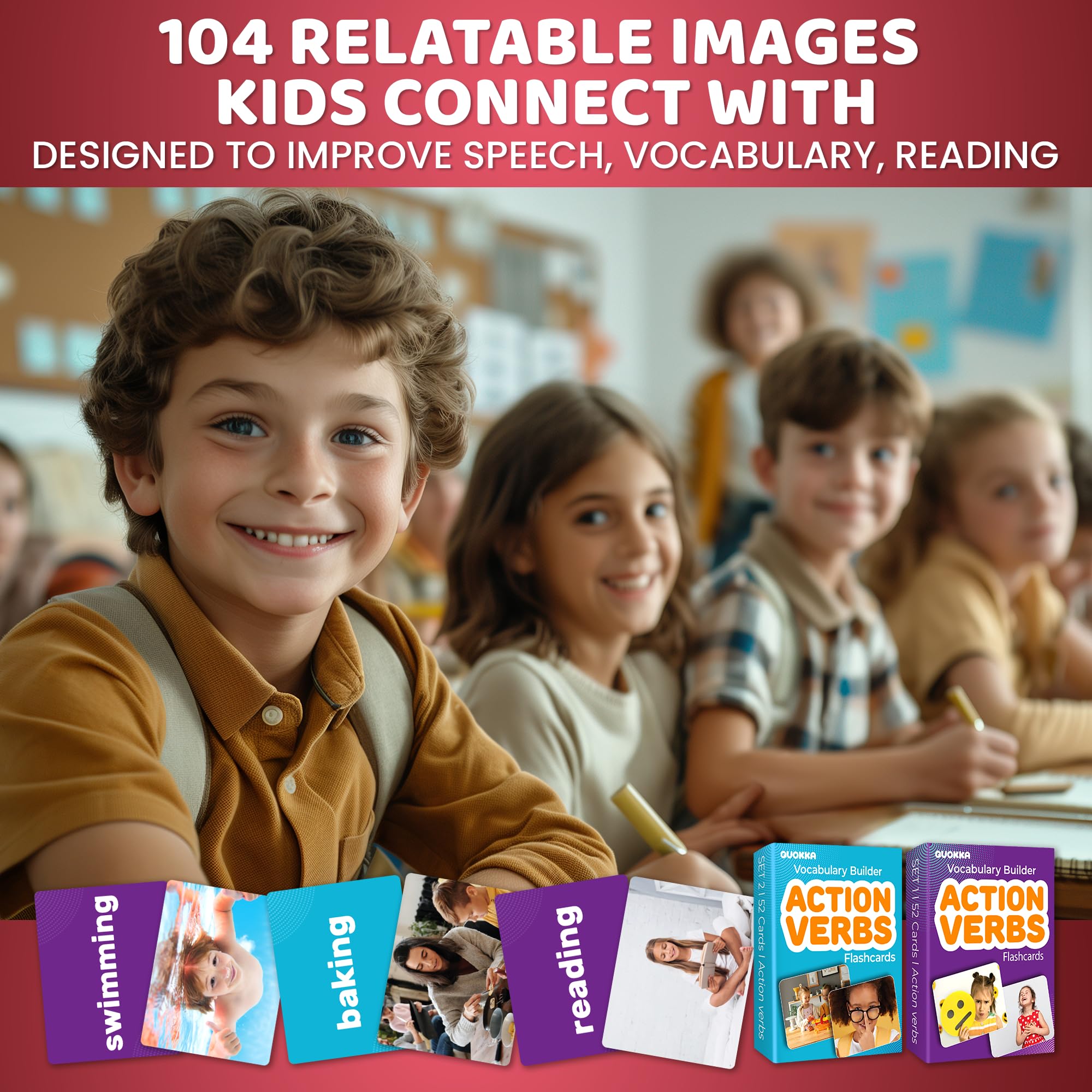 Flash Cards for Speech Development, Vocabulary Learning Set for Kids, Teachers & Parents