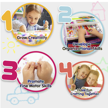 Kids Arts & Crafts Supplies Kit, 1000+ Pieces Creative DIY Art Set with Storage for Painting, Crafting & Learning Activities