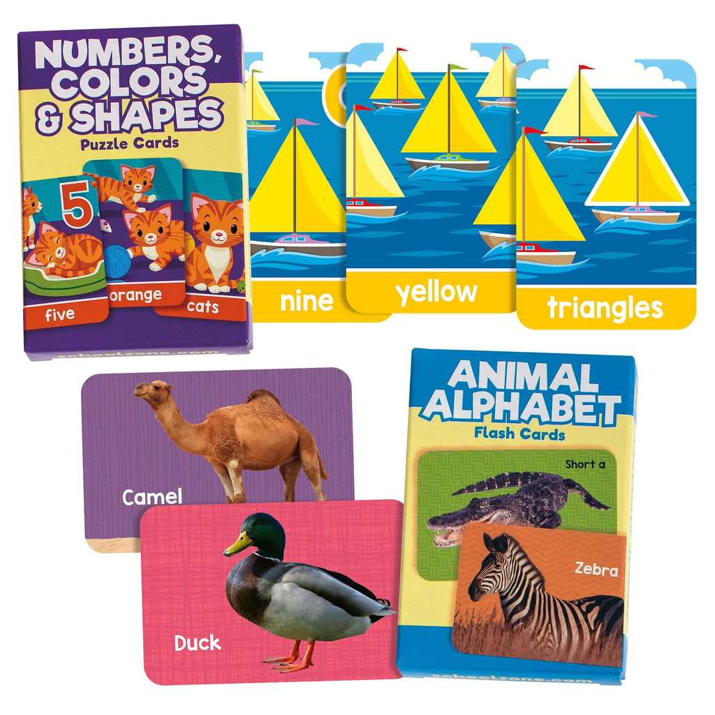 Preschool Learning Kit, Flash Cards & Workbooks Set for Reading, Writing & Math Skills (Ages 3+)