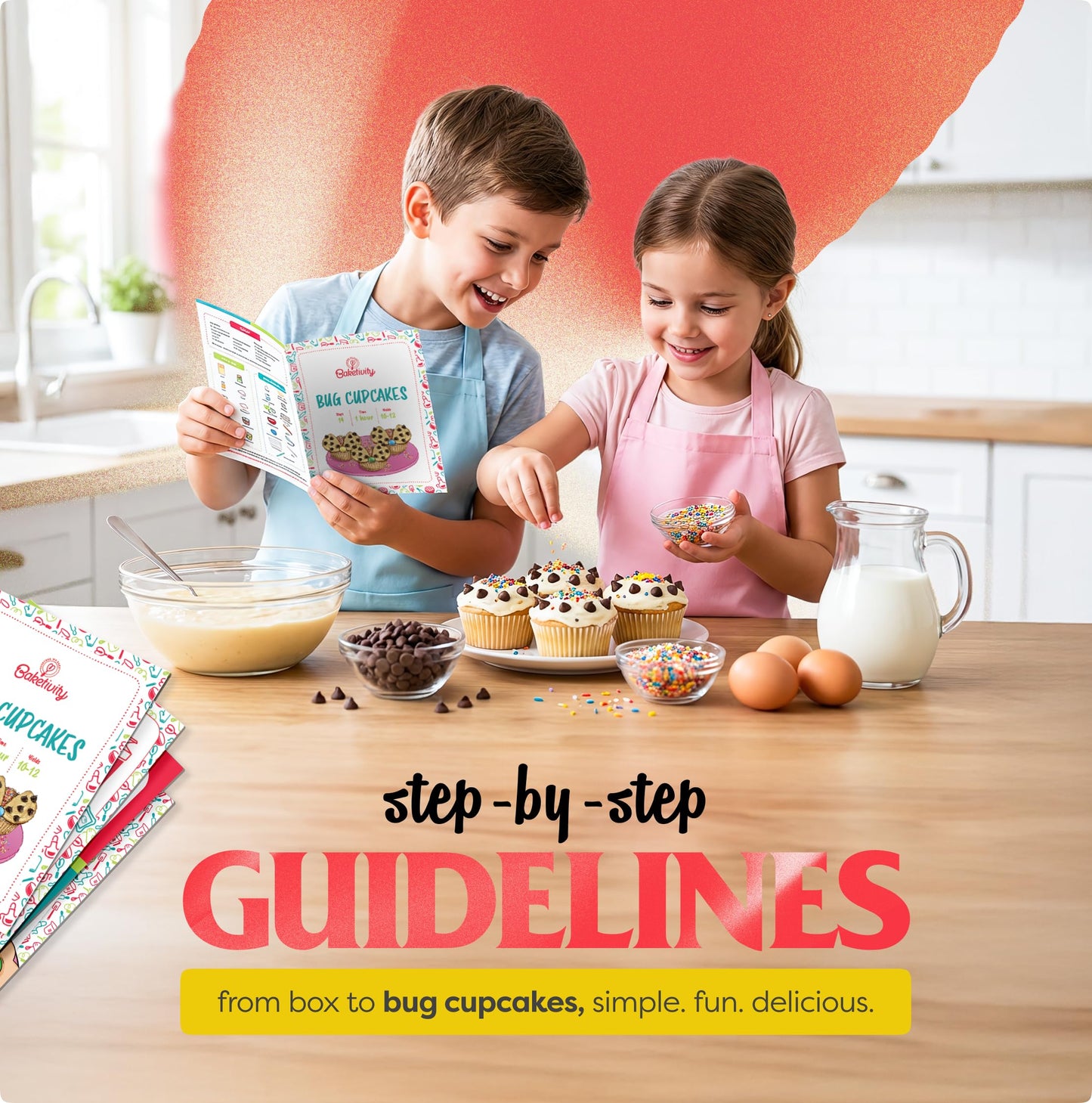BAKETIVITY Kids Baking DIY Activity Kit - Bake Delicious Vanilla Cake Pops