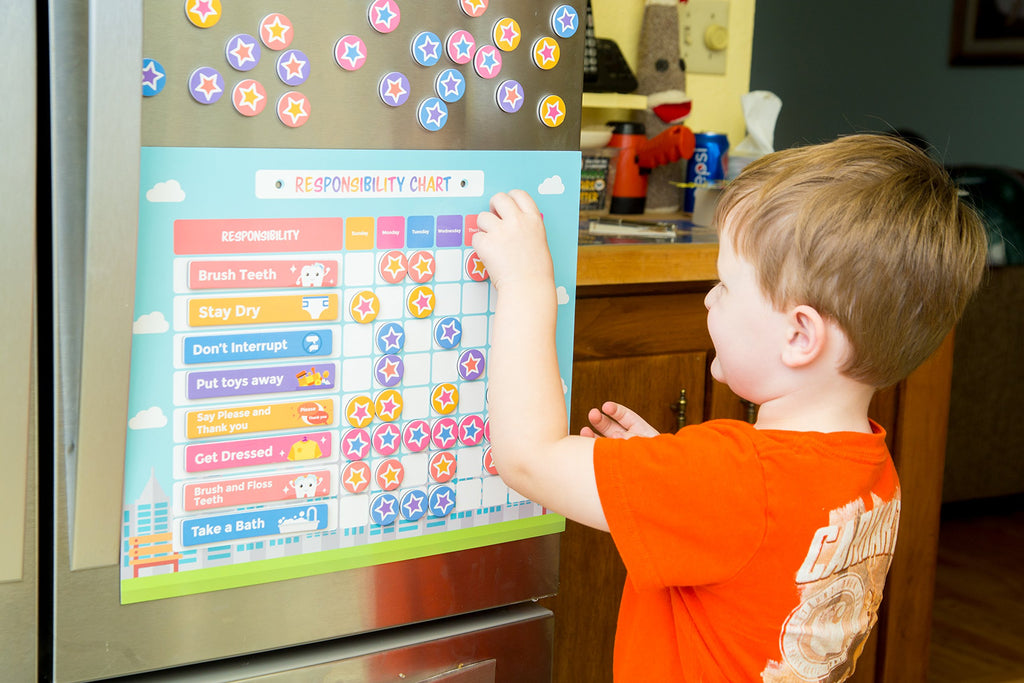 Magnetic Chore Chart for Kids, Responsibility Board & Daily Task Reward System for Home & Classroom Use