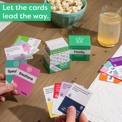 Conversation Starter Cards, Deep Connection & Open-Ended Questions for Families, Friends & Kids (150 Cards, 300 Prompts)