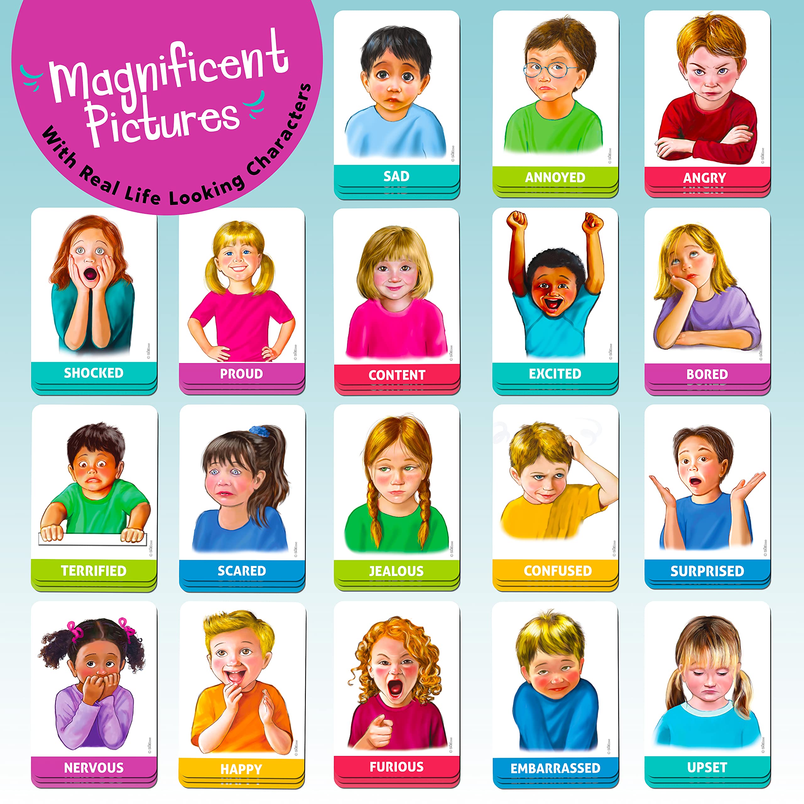 Emotions Bingo Therapy Game for Kids, Social Emotional Learning (SEL) & Social Skills Activity Set