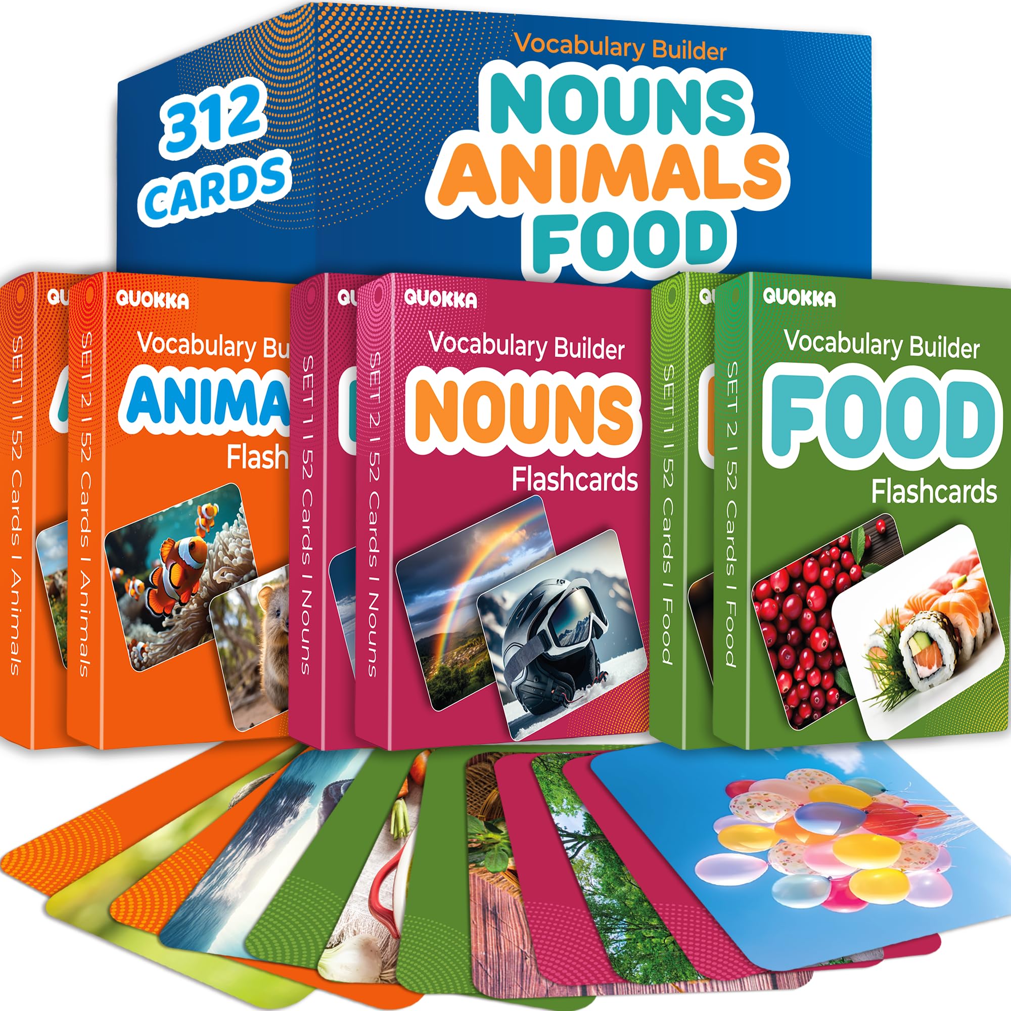 Flash Cards for Speech Development, Vocabulary Learning Set for Kids, Teachers & Parents