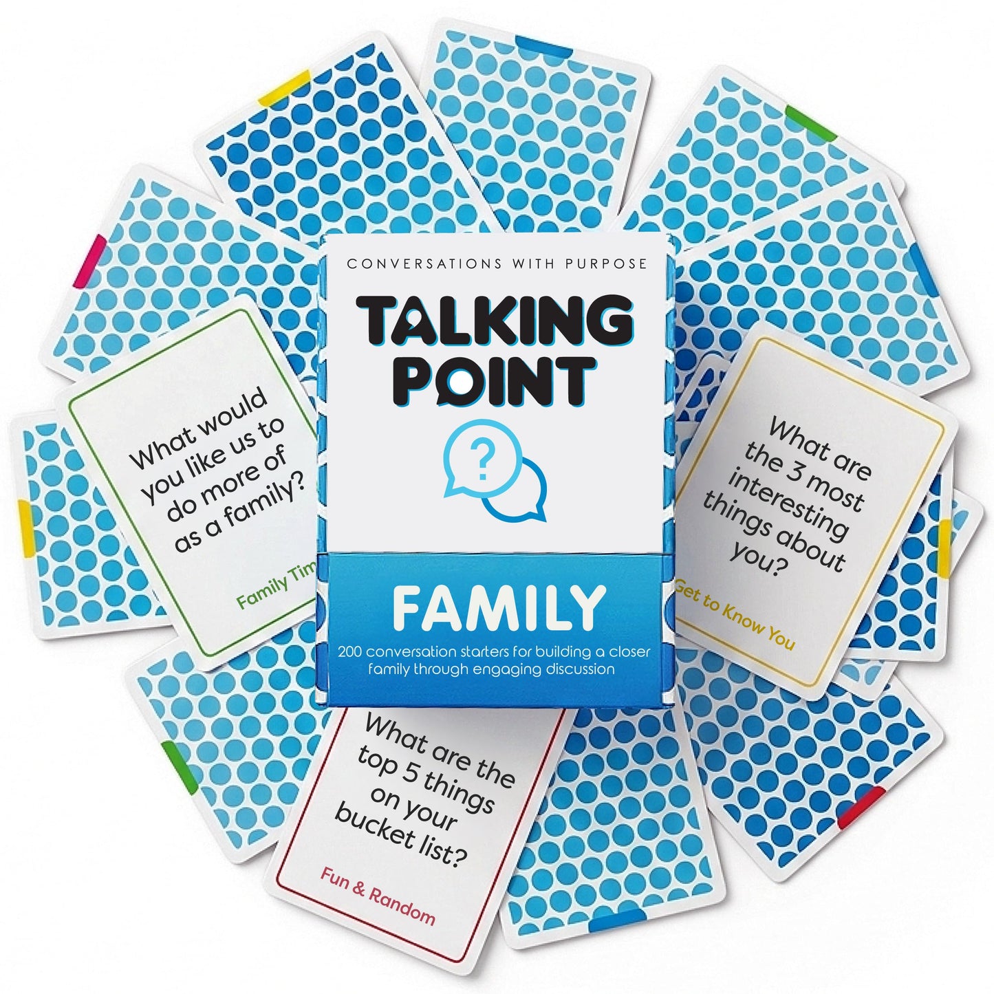 Family Conversation Cards for Kids & Adults, Dinner Table Questions Game for Connection, Communication & Quality Time Activities