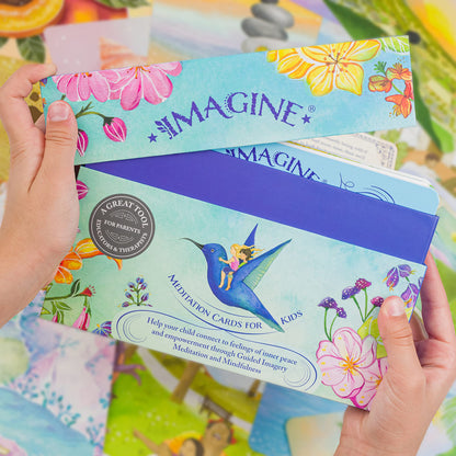Mindfulness Meditation Cards for Kids, XL Guided Breathing & Relaxation Activity Set for Focus, Calm & Emotional Wellbeing