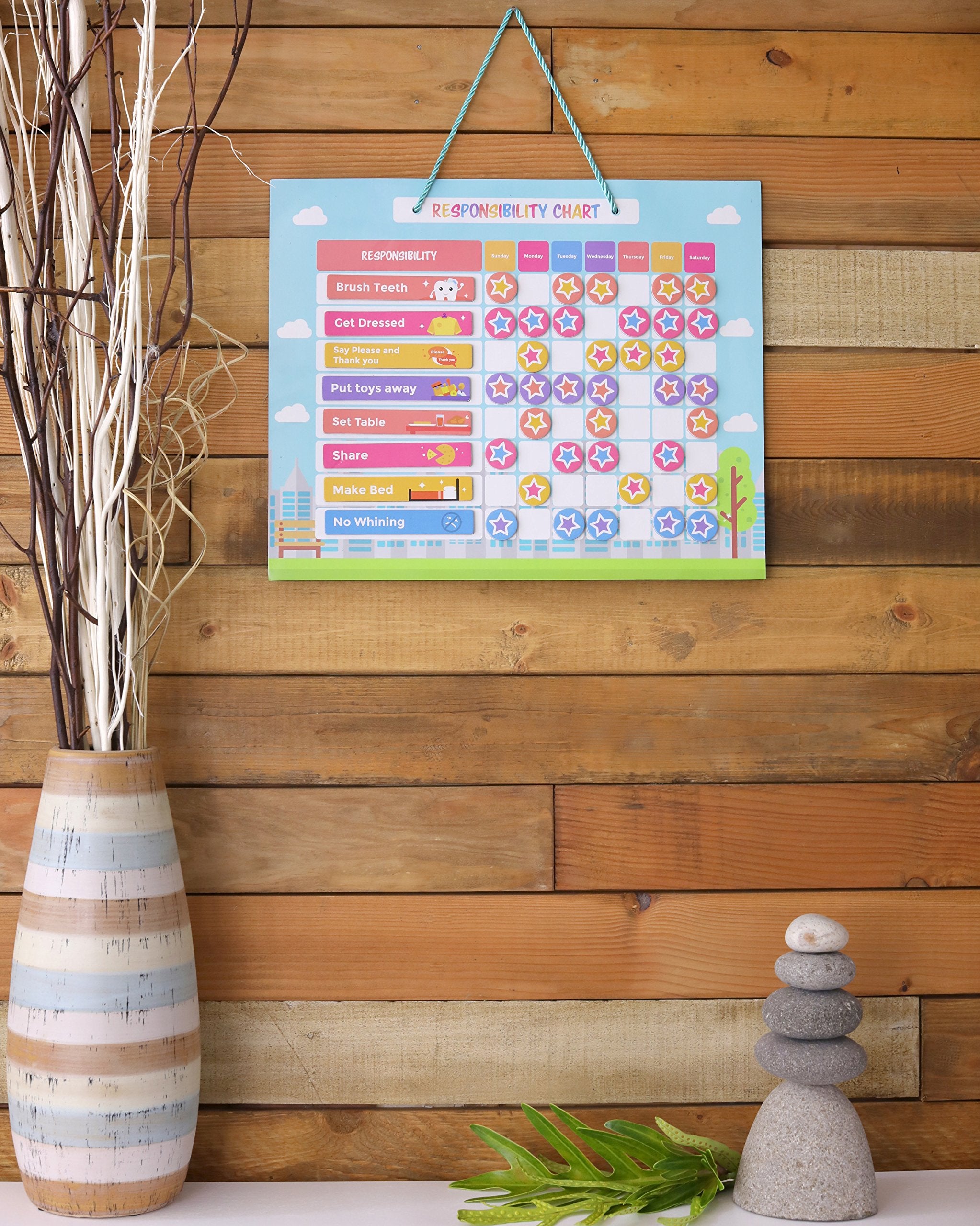 Magnetic Chore Chart for Kids, Responsibility Board & Daily Task Reward System for Home & Classroom Use
